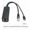 Picture of ANVISION 4-Pack 5V Gigabit PoE Splitter, USB Type C, 48V to 5V 2.4A Adaper, IEEE 802.3af Compliant