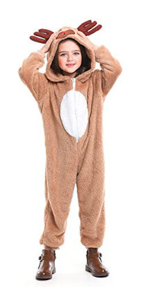 Picture of Gomukot Kids Reindeer Costume Christmas Deer Romper Jumpsuit for Boys and Girls One Piece Outfit (Deer, 8-9 Years)