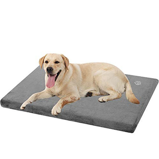 Picture of EMPSIGN Stylish Dog Bed Mat Dog Crate Pad Mattress Reversible (Cool and Warm), Water Proof Linings, Removable Machine Washable Cover, Firm Support Pet Crate Bed for Small to XX-Large Dogs, Grey