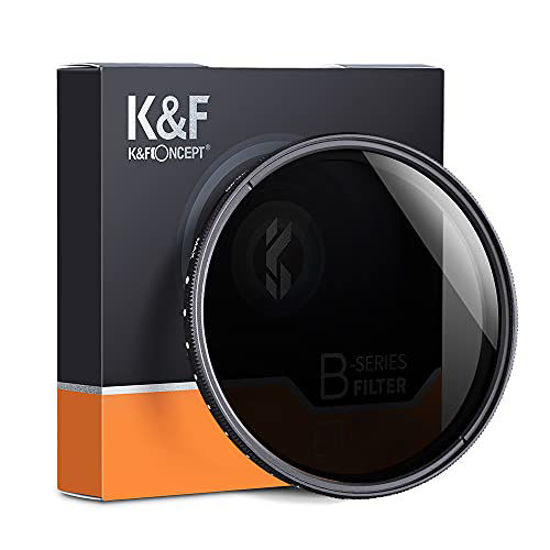 Picture of 77mm ND Filter K&F Concept, Variable Neutral Density Filter ND2-ND400 (1-9 Stop), Japan Optical Glass Ultra Slim Filter