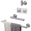 Picture of TocTen 5PCS Bathroom Hardware Set SUS304 Stainless Steel-Towel Rack Set Include Lengthen Hand Towel Bar+Toilet Paper Holder+3 Robe Towel Hooks Bathroom Accessories Towel Bar Set (Brushed Nickel, 24IN)