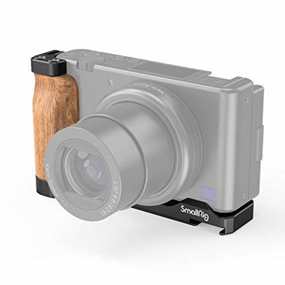 Picture of SMALLRIG L-Shape Bracket Wooden Grip with Cold Shoe for Sony ZV1 Digital Camera - 2936