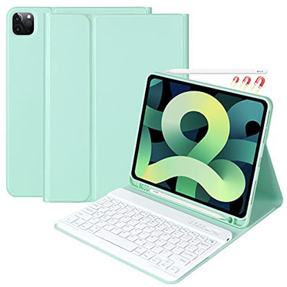 Picture of Keyboard Case for iPad Pro 11 inch 3rd Generation 2021 / iPad Pro 11-inch 2020 &2018, iPad Air 4th Gen, Detachable Bluetooth Keyboard with Pencil Holder for iPad 11 inch (1st/2nd/3rd Gen) (Green)