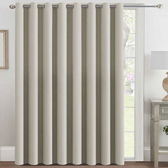 Picture of H.VERSAILTEX Blackout Patio Curtains 100 x 84 Inches for Sliding Door Extral Wide Blackout Curtain Panels Thermal Insulated Room Divider - Grommet Top, 7' Tall by 8.5' Wide - Cream