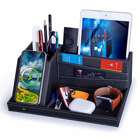 Picture of FutureCharger Fast Wireless Charger Desk Organizer USB Charging Stationfor iPhone 11 Pro X XS MAX XR 8 Plus and Samsung S7 Edge S8 S9 Plus Note 8 9and More,Desk Storage Caddy Pen Pad Holder (Black)