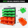 Picture of SWANLAKE 30PCS Wall Mounted Storage Bins, Plastic Garage Rack ,Screw Storage ,Tool Organizers.