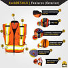 Picture of KwikSafety (Charlotte, NC) GODFATHER (Cushioned Collar) Class 2 ANSI OSHA High Visibility Safety Vest 9 Pockets Reflective Tape Heavy Duty Zipper Mesh Hi Vis Construction Men Women Orange X-Large