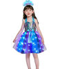 Picture of Davsolly 3-8 Years Mermaid Costume Girls Led Light Up Princess Dress For Halloween Birthday Party Gifts (Blue Mermaid Dress, 5-6 years)