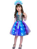 Picture of Davsolly 3-8 Years Mermaid Costume Girls Led Light Up Princess Dress For Halloween Birthday Party Gifts (Blue Mermaid Dress, 5-6 years)