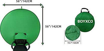 Picture of BOYXCO Gen2 Collapsible Portable Webcam Background Chroma Key Greenfor Video Chats, Zoom, Skype, Backdrop Video Calls, Chromakey (58in×58in)