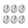 Picture of CINCINNO Keyed Alike Disc Padlock, 6 Pack Stainless Steel Discus Lock with 2-3/4 in. Wide, 3/8 in. Diameter Shackle, Waterproof Discus Lock for Storage Unit, Sheds, Garages and Fence