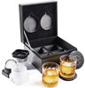 Picture of Whiskey Set - Whiskey Gifts for Men - Whiskey Glasses Set of 2, Dual Ice Ball Maker Mold, 2 Slate Coasters, Gift Box - Bourbon Gifts for Men, Dad, Husband, Boyfriend's Birthday, Anniversary - by LEEBS