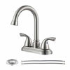 Picture of PARLOS Two-Handle Bathroom Sink Faucet with Metal Drain Assembly and Supply Hose Lead-Free cUPC Mixer Double Handle Tap Laundry Utility Faucet Brushed Nickel, 13591