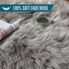 Picture of LOCHAS Ultra Soft Fluffy Rugs Faux Fur Sheepskin Area Rug for Bedroom Bedside Living Room Carpet Nursery Washable Floor Mat, 3x5 Feet Gray