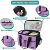 Picture of PetAmi Dog Travel Bag | Airline Approved Tote Organizer with Multi-Function Pockets, Food Container Bag and Collapsible Bowl | Perfect Weekend Pet Travel Set for Dog, Cat (Purple, Small)