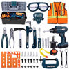 Picture of iBaseToy Kids Tool Box Set - 45 PCS Pretend Play Tool Toys for Toddler, Kids Electric Drill Tool Toys Kit with Working Overalls, Construction Tool Kit Playset Accessories Gift for Boys