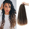 Picture of 8 Packs Passion Twist Hair 22 Inch Passion Twist Crochet Hair For Black Women Water Wave Crochet Braiding Hair Extensions (22 inch, 1B/27)