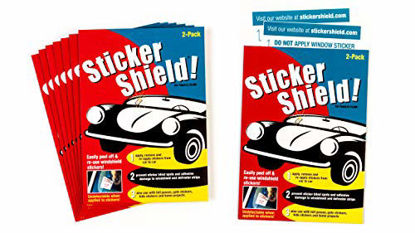 Picture of STICKER SHIELD - Windshield Sticker Applicator For Easy Application, Removal and Re-application From Car to Car (8 Packs (16 sheets total))