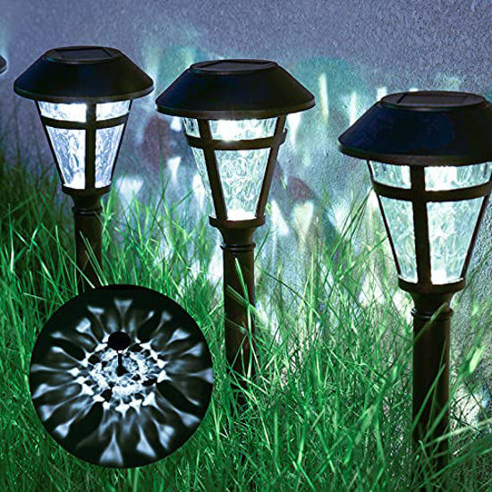 Picture of TWINSLUXES 12 Pack Solar Pathway Lights Outdoor Waterproof Garden Walkway Lights LED Landscape Lighting Auto On/Off Dusk to Dawn for Pathway,Sidewalk, Lawn, Patio, Yard - Cold White