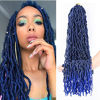 Picture of 36 Inch Nu Faux Locs Crochet Braids Hair 4 Packs Soft Goddess Curly Wavy Pre-Looped 100% Premium Fiber Synthetic Crochet Hair African Roots Most Natural Pre-twisted Hair Extensions (36 Inch, 1B/blue)