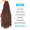 Picture of 36 Inch Nu Faux Locs Crochet Braids Hair 4 Packs Soft Goddess Curly Wavy Pre-Looped 100% Premium Fiber Synthetic Crochet Hair African Roots Most Natural Pre-twisted Hair Extensions (36 Inch, 30#)