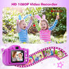 Picture of Kids Camera Toys for Girls, Children Digital Selfie Camera Toy HD 1080P Mini 20MP Video Camcorder Portable Christmas Birthday Gifts for 3 4 5 6 7 8 9 10 Year Old Toddlers with 32GB TF Card Purple