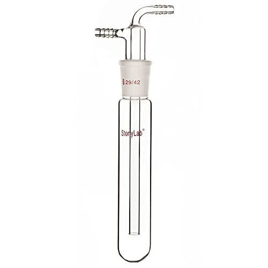 Picture of stonylab Glass Vacuum Cold Trap Bubbler with 10mm Serrated Hose, 225mm Length Below The 29/42 Joint