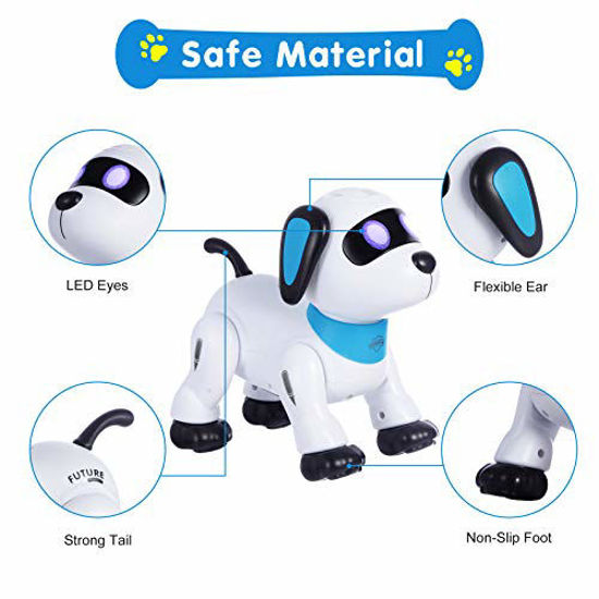 yiman Remote Control Robot Dog Toy, Programmable Interactive & Smart  Dancing Robots for Kids 5 and up, RC Stunt Toy Dog with Sound LED Eyes