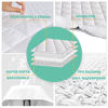 Picture of UNILIBRA 100% Waterproof Quilted Mattress Pad Twin XL Size, 6''-19'' Deep Pocket Fitted Mattress Protector Cover, Breathable, Hollow Cotton Alternative Filling Mattress Topper