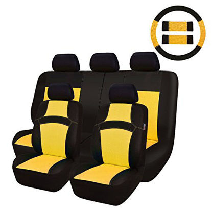 FH Group Ergonomic Cooling Gel Car Seat Cushion, Universal Yellow Seat  Cushions with Air Freshener