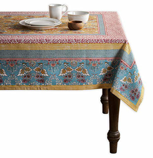 Picture of Maison d' Hermine Marquise 100% Cotton Tablecloth for Kitchen Dining | Tabletop | Decoration | Parties | Weddings | Spring/Summer (Rectangle, 54 Inch by 72 Inch)