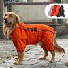 Picture of Dogs Waterproof Jacket, Lightweight Waterproof Jacket Reflective Safety Dog Raincoat Windproof Snow-Proof Dog Vest for Small Medium Large Dogs Orange XXXL