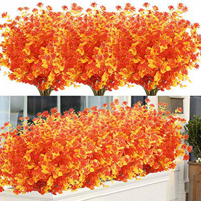 Picture of ArtBloom 24 Bundles Artificial Fall Flowers No Fade Faux Autumn Plants, Fake Indoor Outdoor Greenery for Thanksgiving Christmas Wedding Party Home Garden Fireplace Décor (Gold Yellow)