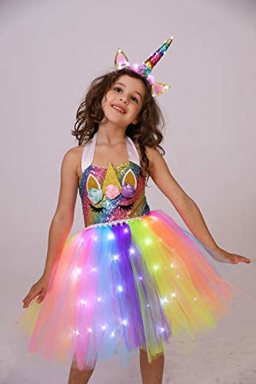 Flower Girls Unicorn Tutu Dress Princess Girls Birthday Party Dress  +Headband ZG | eBay