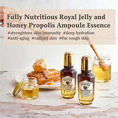 Picture of SKINFOOD Royal Honey Propolis Enrich Essence - 63% Black Bee Propolis & 10% Royal Jelly Extract Face Serum - Propolis Serum for Skin - Royal Essence Face Toner - 1.69 Fl. Oz. (50mL)