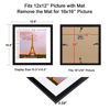 Picture of upsimples 16x16 Picture Frame Set of 3,Display Pictures 12x12 with Mat or 16x16 Without Mat,Multi Photo Frames Collage for Wall,Black