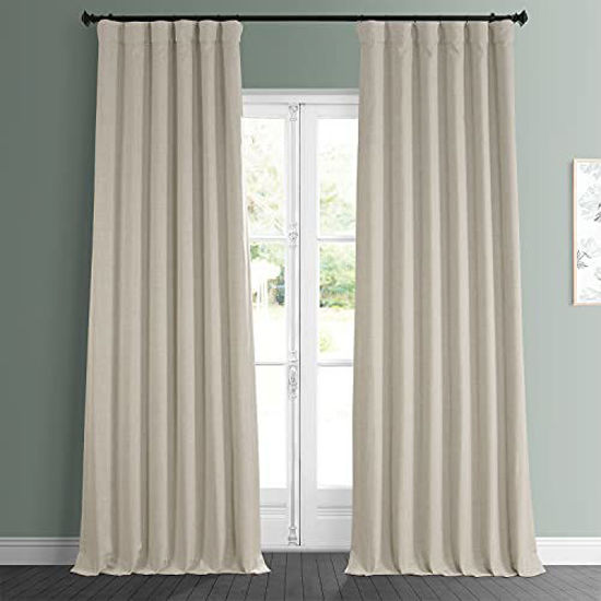 Picture of HPD Half Price Drapes BOCH-LN185-P Faux Linen Room Darkening Curtain (1 Panel), 50 X 108, Thatched Tan