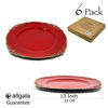 Picture of allgala 13-Inch 6-Pack Heavy Quality Round Charger Plates-Floral Red-HD80348