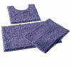 Picture of LuxUrux Bathroom Rugs 3pc Non-Slip Shaggy Chenille Bathroom Mat Set, Includes U-Shaped Contour Toilet Mat, 20 x 30'' and 16 x 24'' Bath Mat, Machine Washable (3 Pc Set - Style A, Blue-Purple)