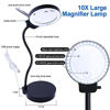 Picture of Magnifying Glass with 36 LED Lights 10X 20X Magnifying Lens Desk Lamp Adjustable Gooseneck Table and Desk Lamp USB Powered Magnifier for Soldering, Assembly, Repair, Workshop, Hobbies(Black)