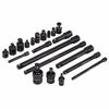 Picture of CASOMAN 21-Piece Drive Tool Accessory Set, Includes 1/2",3/8",1/4" Impact Universal Joint, Socket Adapters, Extensions and Impact Coupler, Professional, CR-V, Heavy Duty Carry Case