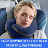 Picture of BCOZZY Chin Supporting Travel Pillow- Unique Patented Design Offers 3 Ergonomic Ways to Support The Head, Neck, and Chin When Traveling and at Home. Fully Washable. Large, Gray