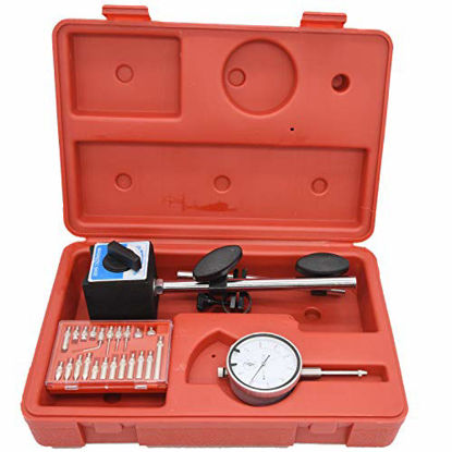 Picture of Dial Indicator with Magnetic Base and Point Precision Inspection Set, Long Arm 0-10mm Tester Gage Gauge 0.01mm, by NAKAO