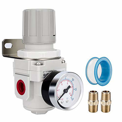 Picture of NANPU 3/4" NPT Air Regulator for Compressed Air System, 150 psi Steel-Protected Gauge