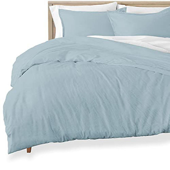 Picture of Bare Home Sandwashed Duvet Cover King/Cal King Size - Premium 1800 Collection Duvet Set - Cooling Duvet Cover - Super Soft Duvet Covers (King/Cal King, Sandwashed Dusty Blue)