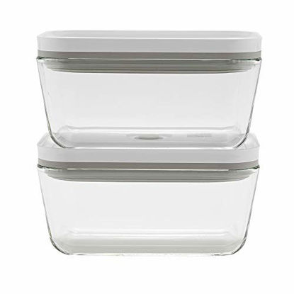 Picture of ZWILLING Fresh & Save Vacuum Sealer, Food Storage Containers with Lids Airtight, Glass Food Storage Containers, Meal Prep Container, Dishwasher/Freezer/Microwave Safe, Keeps food fresh, 2-pc, Medium