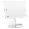 Picture of Large Lighted Vanity Makeup Mirror (X-Large Model), Funtouch Light Up Mirror with 35 LED Lights, Touch Screen and 10X Magnification Mirror, 360° Rotation Tabletop Cosmetic Mirror (White)