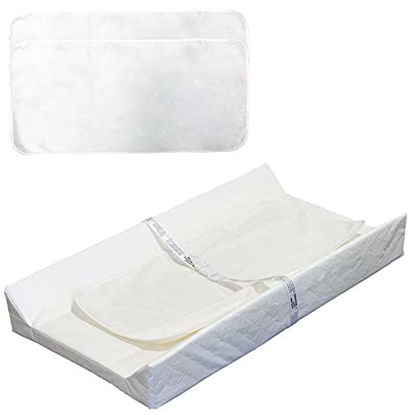 Picture of Truwelby Contoured Diaper Changing Pad with 3 Pack Ultra Soft Plush Liners, Baby Changing Pad Cover Waterproof Hypoallergenic Washable