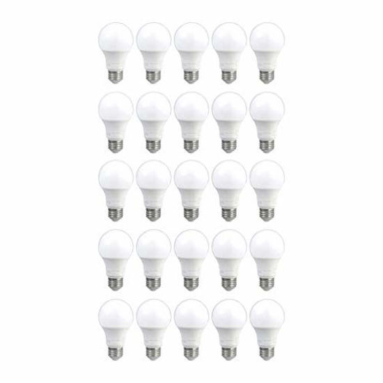 Picture of AmazonCommercial 60 Watt Equivalent, 10000 Hours, Non-Dimmable, 800 Lumens, E26 Base, A19 LED Light Bulb - Pack of 25, Daylight