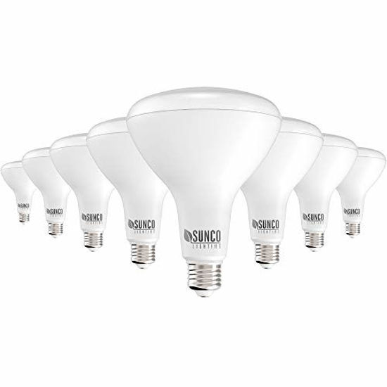 Picture of Sunco Lighting BR40 LED Light Bulbs, Indoor Flood Light, Dimmable, 2700K Soft White, 100W Equivalent 17W, 1400 LM, E26 Base, Recessed Can Light, High Lumen, Flicker-Free - UL & Energy Star 8 Pack